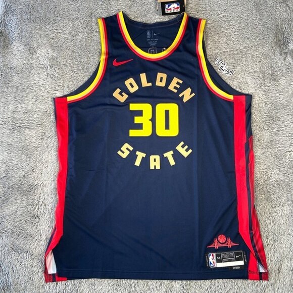 Nike Stephen Curry GSW ADV Authentic City Edition Jersey Size 56 Men FQ4465-419